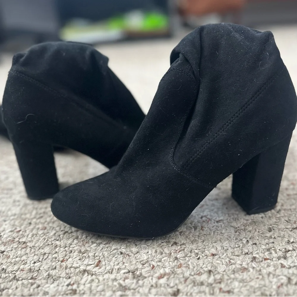 SO Over the Knee Boots Faux Suede Black Size 9